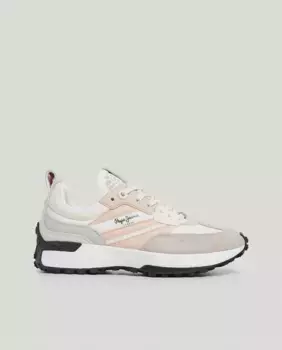 Женские спортивные туфли со шнурками и флажком сбоку Pepe Jeans, кремовый