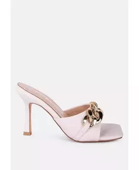 Женские стеганые босоножки «русалка», украшенные металлизированной цепочкой London Rag, бежевый