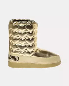Женские стеганые ботинки для апрески Love Moschino, цвет Platino