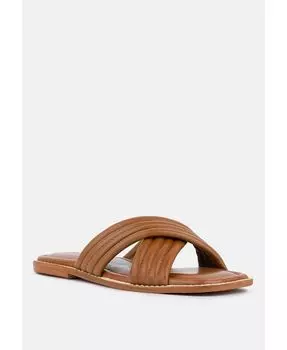 Женские стеганые кожаные балетки EURA Rag & Co, коричневый/бежевый