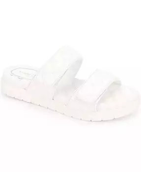 Женские стеганые сандалии Reeves с двумя ремешками на плоской подошве Kenneth Cole New York, белый