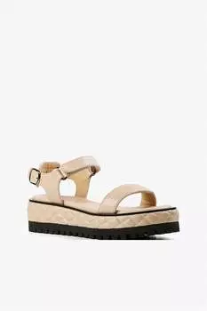 Женские стеганые сандалии Vel в цвете Nude ALL BLACK