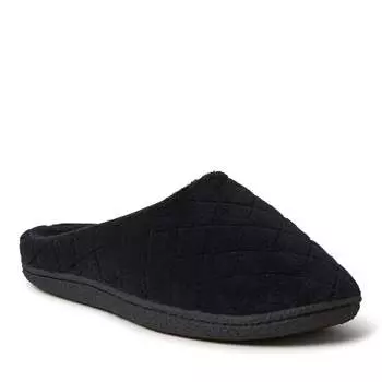 Женские стеганые тапочки Dearfoams Leslie из микрофибры с эффектом памяти, цвет black multi
