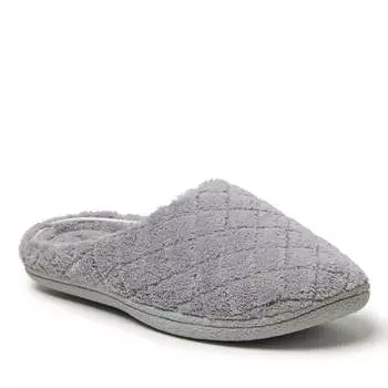 Женские стеганые тапочки Dearfoams Leslie из микрофибры с эффектом памяти, цвет medium grey