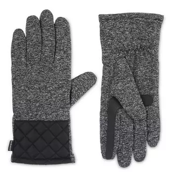 Женские стеганые водоотталкивающие перчатки из спандекса с изотоником Isotoner, черный