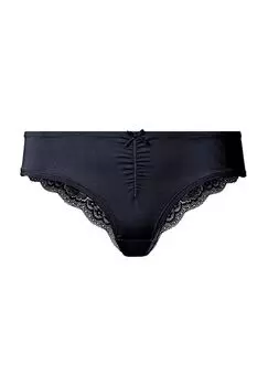 Женские стринги из микрофибры с цветочным кружевом LASCANA, цвет Black Iris