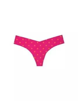 Женские стринги с принтом и низкой талией на пуговицах, шокирующий розовый цвет Commando