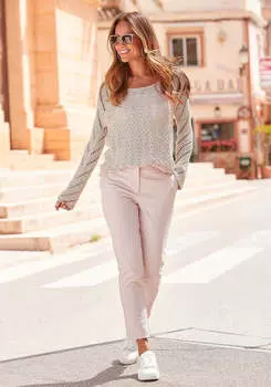 Женские структурированные брюки LASCANA, розовый