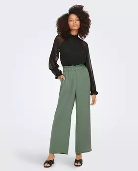 Женские струящиеся брюки из бумажного пакета Jdy, светло-зеленый