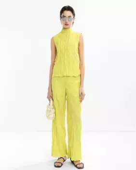 Женские струящиеся брюки с эффектом помятости Parfois, желтый