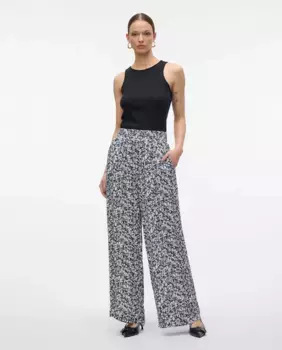 Женские струящиеся брюки с эластичной резинкой на талии Vero Moda, темно-синий