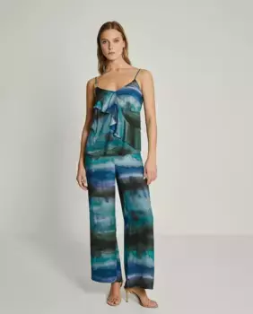 Женские струящиеся брюки с принтом тай-дай Trucco, мультиколор