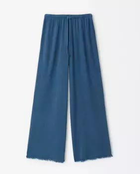 Женские струящиеся брюки с регулируемой кулиской и простой строчкой Parfois, синий