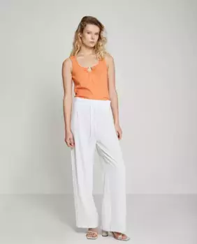 Женские струящиеся брюки с завязками на талии Trucco, белый