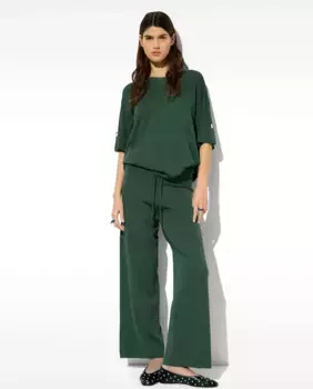 Женские струящиеся брюки тонкой вязки с регулируемым шнурком Parfois, зеленый