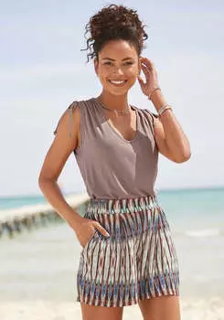 Женские струящиеся шорты с узором LASCANA, цвет multi print