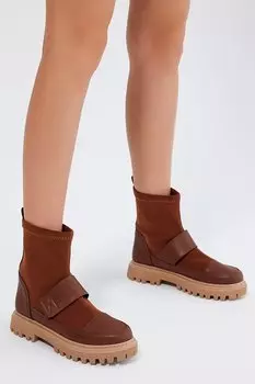 Женские светло-коричневые женские ботинки удобной посадки на липучке Tonny Black TONNY BLACK