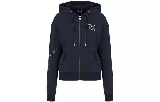 Женские свитшот EA7, цвет морской волны EMPORIO ARMANI, Marine Blue