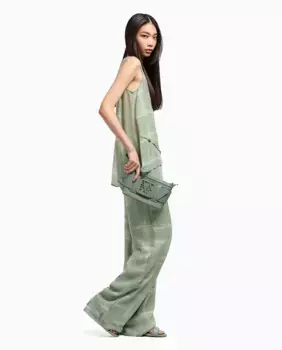 Женские свободные брюки из вискозы с принтом Armani Exchange, цвет Verde Agua