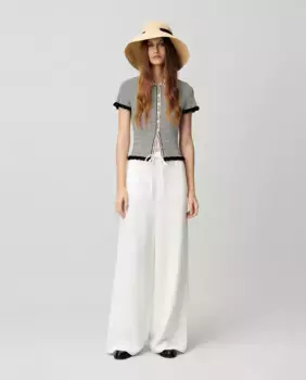 Женские свободные брюки свободного кроя с эластичным поясом Claudie Pierlot, белый