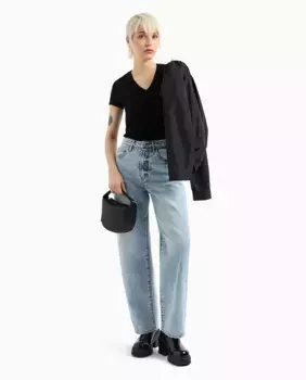 Женские свободные джинсы J38 с высокой посадкой Armani Exchange, индиго
