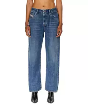 Женские свободные прямые джинсы с обычной талией Diesel, синий