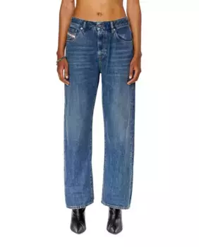 Женские свободные прямые джинсы с обычной талией Diesel, синий