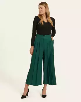 Женские свободные, струящиеся брюки с высокой талией Naf Naf, темно-зеленый