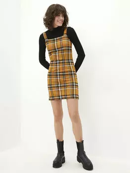 Женские свободные топы с квадратным воротником и клетчатыми ремешками LCW Casual