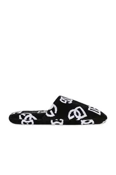Женские тапочки All Over Dg Logo Slippers Dolce & Gabbana Casa, черный