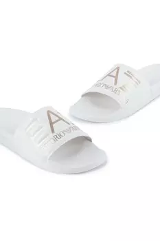 Женские тапочки Emporio Armani с логотипом Ea7, белый