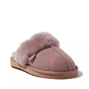 Женские тапочки EZ Feet из натуральной овчины Dearfoams, цвет Dusty Pink