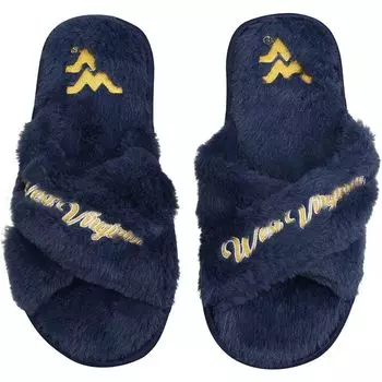 Женские тапочки FOCO West Virginia Mountaineers с перекрестными шлепанцами с надписью
