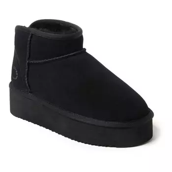 Женские тапочки из овчины Fireside by Dearfoams Kingston на платформе, черный