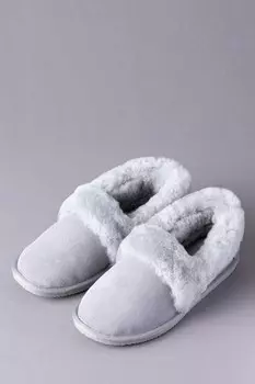 Женские тапочки из овчины Lakeland с манжетами Lakeland Leather, серый
