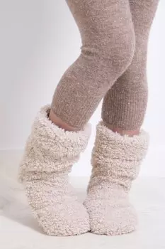 Женские тапочки носки из искусственного меха Totes, бежевый