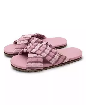 Женские тапочки ремесленная стеганая домашняя обувь с перекрестными ремешками для дома и улицы Feelgoodz, розовый