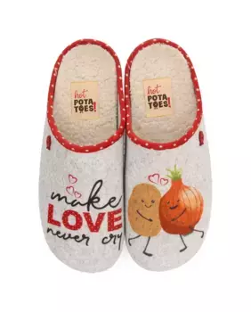 Женские тапочки с открытым носком из переработанного материала Hot Potatoes, серый