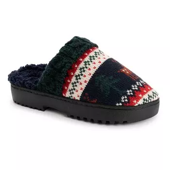 Женские тапочки-сабо из искусственного меха MUK LUKS Minette, цвет Black Fairisle