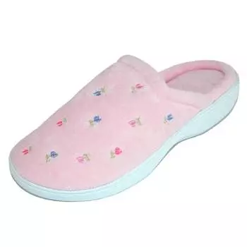 Женские тапочки-сабо очень маленького размера с вышивкой Isotoner, розовый