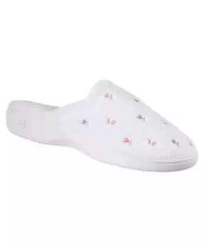 Женские тапочки-сабо с вышивкой на подошве Secret Isotoner Signature, белый