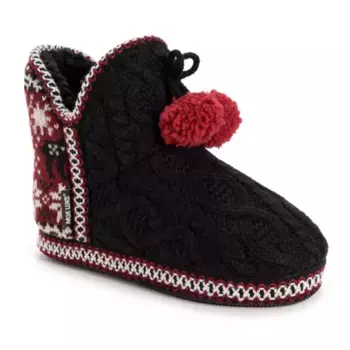 Женские тапочки-сапожки Amira Muk Luks, цвет black red