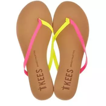 Женские тапочки смешанной палитры в розово-цитрусовых тонах TKEES