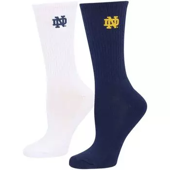 Женские темно-синие/белые носки ZooZatz Notre Dame Fighting Irish (2 пары четверть длины)