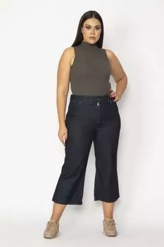 Женские темно-синие джинсы с застежкой-молнией спереди и декоративным карманом на молнии, широкие джинсы до щиколотки ans, темно-синий