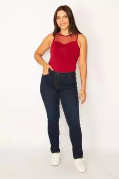 Женские темно-синие джинсы скинни большого размера с 5 карманами 65n34217 ans, темно-синий