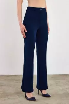 Женские темно-синие облегающие брюки-палаццо с высокой талией macharelbasic, темно-синий