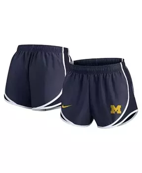 Женские темно-синие шорты Michigan Wolverines Primetime Tempo Performance Nike, белый