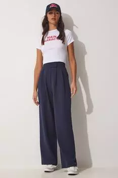 Женские темно-синие свободные брюки на липучке Happiness Istanbul, темно-синий
