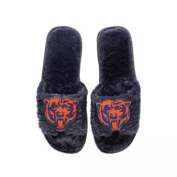 Женские темно-синие тапочки со стразами FOCO Chicago Bears